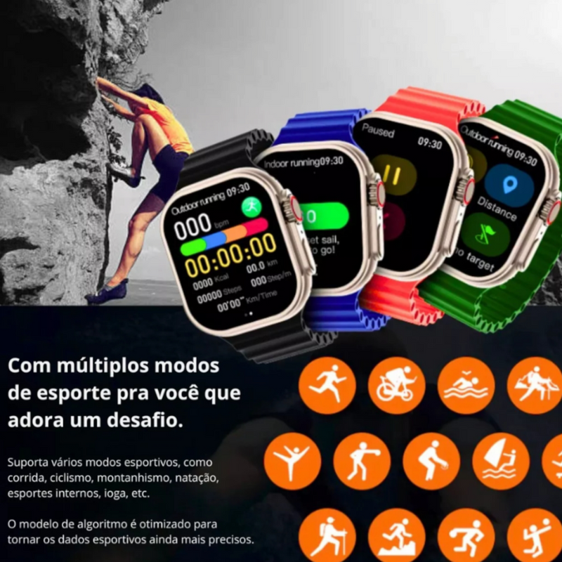 Smartwatch HW Ultra 2 Com 7 Pulseiras + Case Chat GPT Lançamento 2024