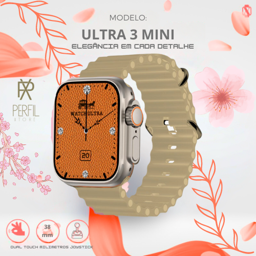 Ultra 3 Mini Microwear 39mm | Pequeno no Tamanho, Gigante em Elegância | 2ª Geração com Motion Game e Design Premium