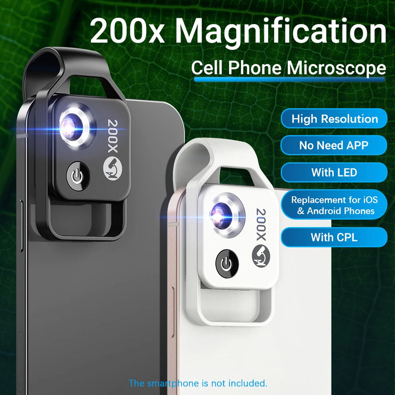 Lente de microscópio 200X para telefone