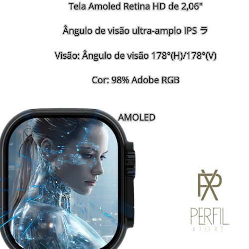 Ultra Ai 3 Smartwatch 5G Cartão SIM Android 2.06'' Amoled