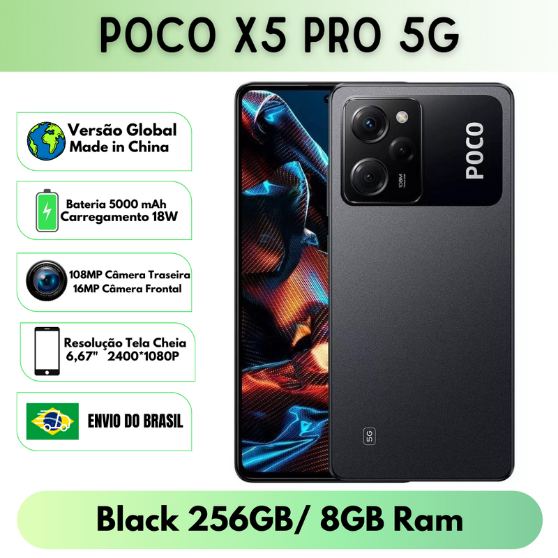 Smartphone Xiaomi POCO X5 Pro 5G Dual SIM 8GB 256GB 6,67" FHD+ 108MP 5000mAh 67W