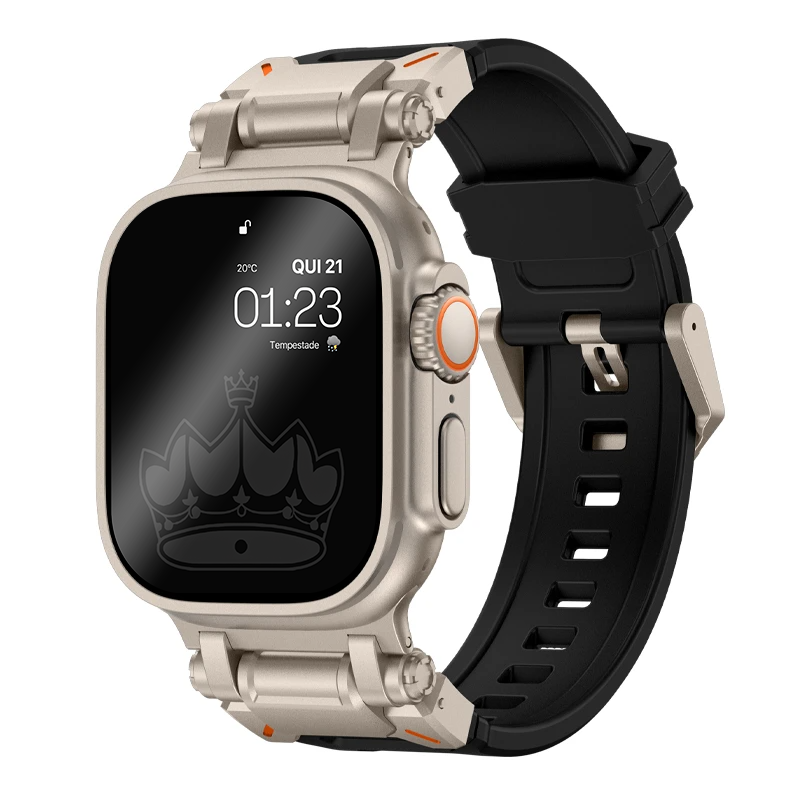 Pulseira Híbrida Silicone/Titanium Apple Watch