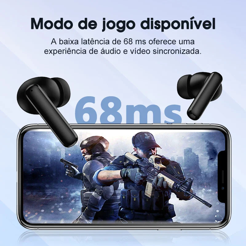 QCY T13 Fone de ouvido Bluetooth, Cancelamento De Ruído e 4 Microfones HD