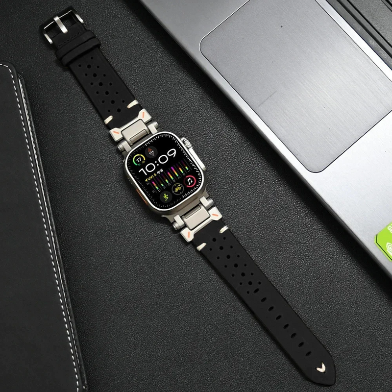 Pulseira Híbrida Silicone/Titanium Apple Watch