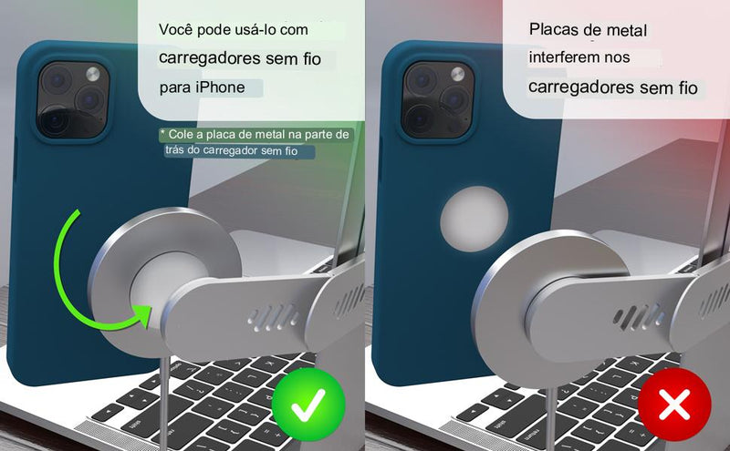 Suporte de telefone Basage para laptop com clipe magnético - Perfil Xtore